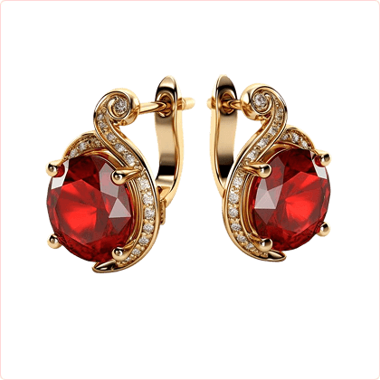 Red Gemstone Earrings